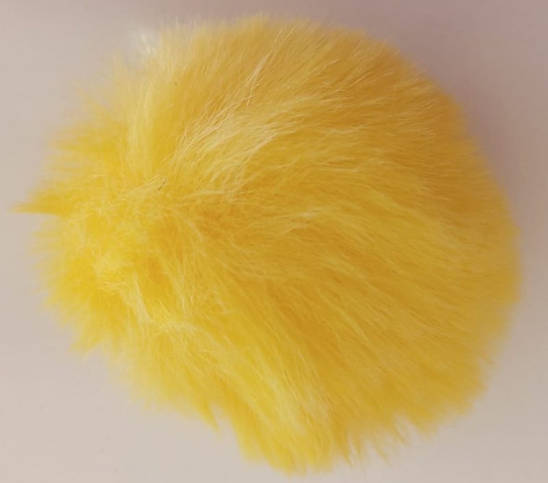 Pompon Peludo Amarillo 7cm