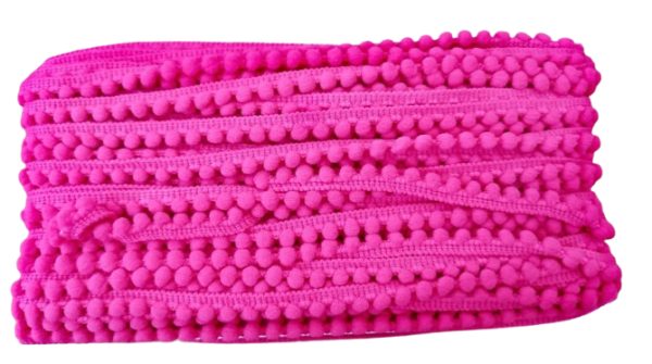 Tira De Pompones Color Rosa — MKS Mercería