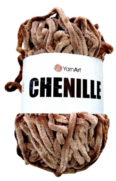 Lana Chenille Brillante 100g Cafe Claro — MKS Mercería