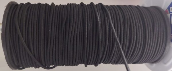Cordon Elastico 2.0mm Color Negro Caucho X Metro — MKS Mercería