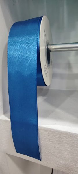 Cinta Satin Generica 4.00cm Color Azul Electrico X Metro — MKS Mercería