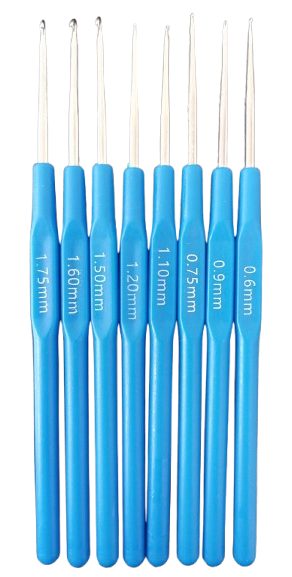 Crpchet Mango Caucho 1.75, 1.6, 1.5, 1.20, 1.10, 0.75, 0.9, 0.6 — MKS Mercería