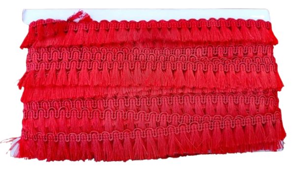Cinta De Flecos Color Rojo — MKS Mercería