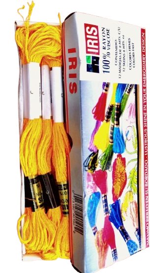 Hilo Iris Para Bordar Madeja Color Amarillo — MKS Mercería
