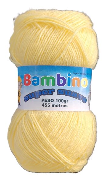 Lana Bambino Bebe Llano Color  Amarilla 100gr — MKS Mercería