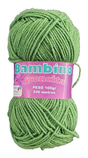 Lana Bambino Trencita 100gr Color Verde — MKS Mercería