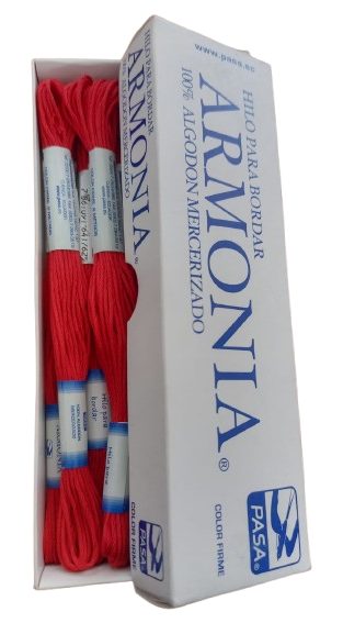 Hilo Pasa Para Bordar Madeja Color Rojo — MKS Mercería