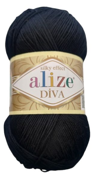 Alize Diva Color Negro 100g — MKS Mercería