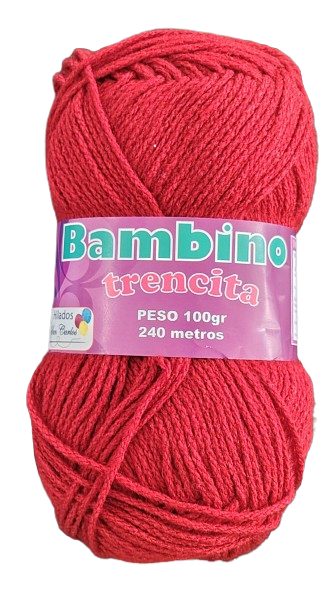Lana Bambino Trencita 100gr Color Rojo Vino — MKS Mercería